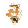Emaille bij / honingraat - elegante brocheBroches