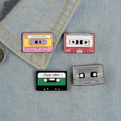 90's music tape - vintage enamel pinBrooches