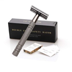 Shaving razor - double edge - with 10 shaving blades