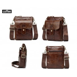 Genuine cow leather crossbody / shoulder bag - with zippersBags