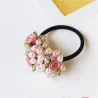 Elegante elastische haarband - met bloemen / kralenparelsHaarspelden