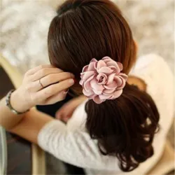 Elegante elastische haarband - met grote roosHaarspelden