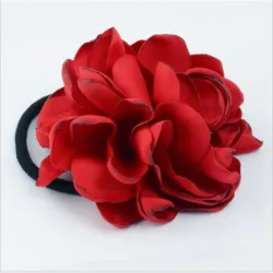 Elegante elastische haarband - met grote roosHaarspelden
