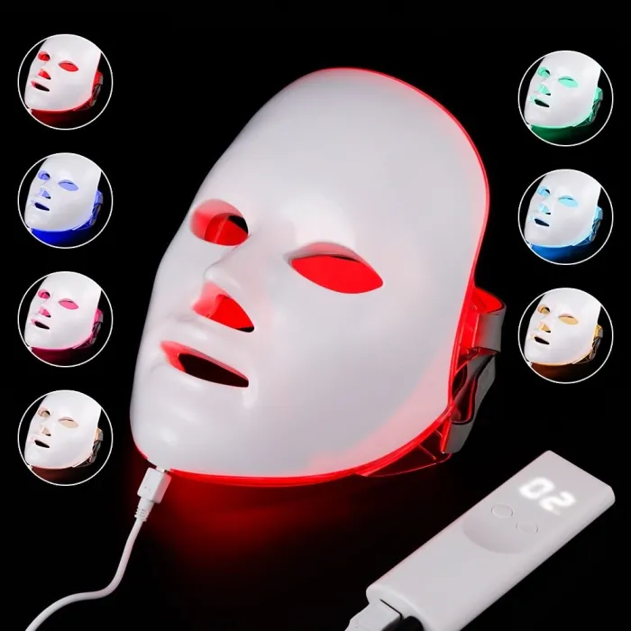 Schoonheid gezichtsmasker - 7 kleuren LED - huidverjonging - anti acne - whitening - anti rimpel - fototherapieMondmaskers