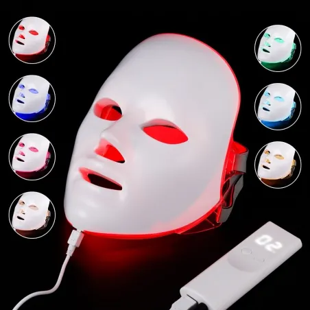 Schoonheid gezichtsmasker - 7 kleuren LED - huidverjonging - anti acne - whitening - anti rimpel - fototherapieMondmaskers