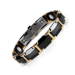 Magnetische armband - zwart keramisch wolfraamstaal - unisex - stralingsbeschermingSchermbeschermers