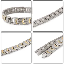 Modieuze magnetische gezondheidsarmband - titanium - stralingsbeschermingArmbanden