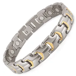 Modieuze magnetische gezondheidsarmband - titanium - stralingsbeschermingArmbanden