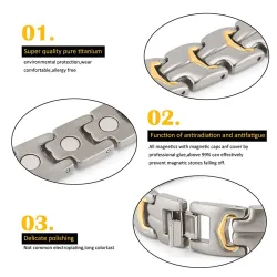 Modieuze magnetische gezondheidsarmband - titanium - stralingsbeschermingArmbanden