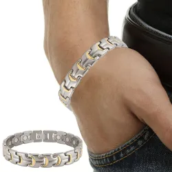 Modieuze magnetische gezondheidsarmband - titanium - stralingsbeschermingArmbanden