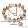 Luxurious gold bracelet - with crystal beads / heartBracelets