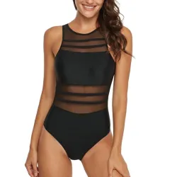 Badpak uit één stuk - hoge hals - rugloosBadkleding