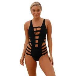 Sexy badpak uit één stuk - uitgeholde strepen - zonder rugBadkleding