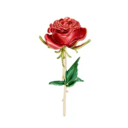 Elegante broche - emaille roosBroches