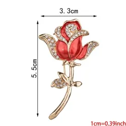 Elegante broche met kristallen roosBroches