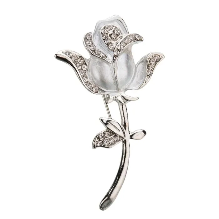 Elegante broche met kristallen roosBroches