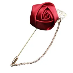 Gouden broche met roos / ketting - unisexBroches