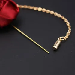 Gouden broche met roos / ketting - unisexBroches