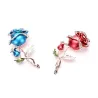 Luxe broche met dubbele kristallen roosBroches