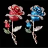 Luxe broche met dubbele kristallen roosBroches