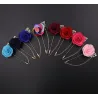 Modieuze broche met roos / ketting - lange naald - unisexBroches