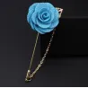 Modieuze broche met roos / ketting - lange naald - unisexBroches