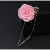 Modieuze broche met roos / ketting - lange naald - unisexBroches