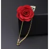 Modieuze broche met roos / ketting - lange naald - unisexBroches