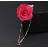 Modieuze broche met roos / ketting - lange naald - unisexBroches