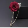 Modieuze broche met roos / ketting - lange naald - unisexBroches