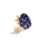 Kleine emaille bloem met kristallen - vintage brocheBroches