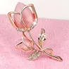 Luxe broche met kristallen roze bloemBroches