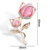 Luxe broche met kristallen roze bloemBroches