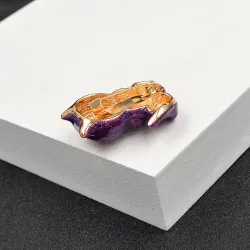 Emaille paarse kat - brocheBroches