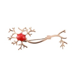Medisch neuron gen - met rode steen - brocheBroches
