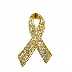 Breast cancer support - crystal broochBrooches