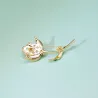 Elegante broche met opaal / kristallen tulpBroches