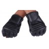 Zwarte leren handschoenen - fitness / gym / fietsen - halve vingerHandschoenen