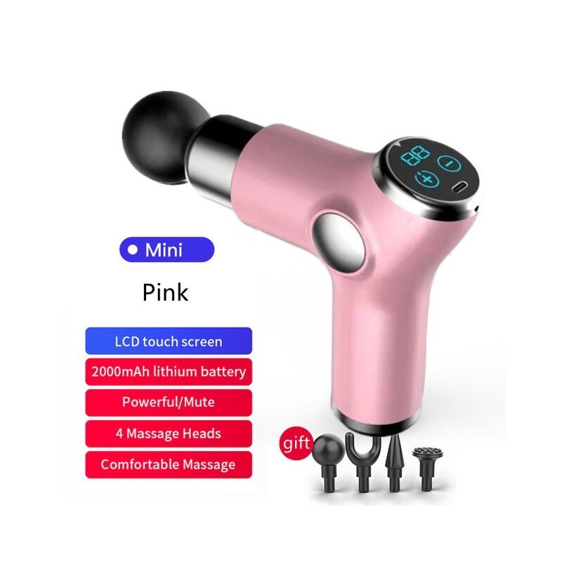 Mini massager gun - vibrator - muscle relaxation - pain relief - LCD displayMassage