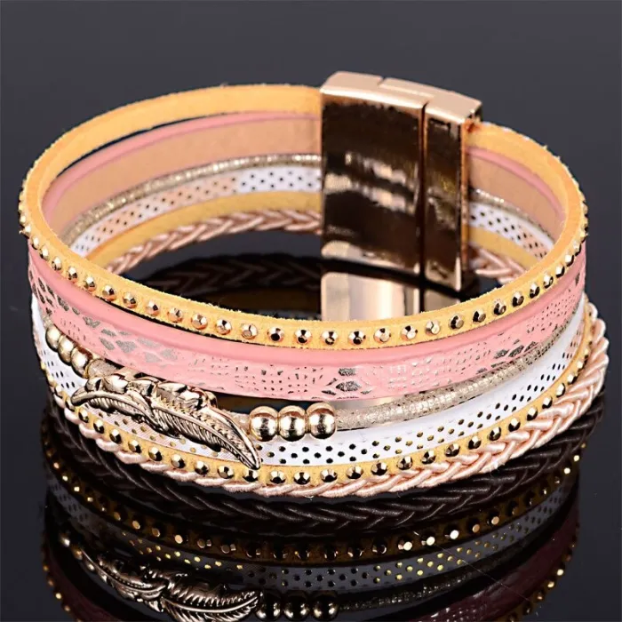 Meerlaagse armband - met kristallen / magnetische gespArmbanden