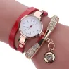 Modieuze meerlaagse armband met een horloge / kristallenArmbanden