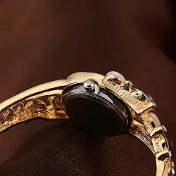 Elegante kristallen armband - met horloge - kleurrijke bloemen - uitgehold ontwerpArmbanden
