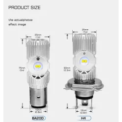 Motorcycle light bulb - LED CREE - H4 - BA20D - DC 9V~85V - 20W 1400LM - 6500KLights