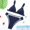 Sexy geribbelde bikiniset - push up - metalen versieringenBadkleding