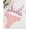 Sexy geribbelde bikiniset - push up - metalen versieringenBadkleding