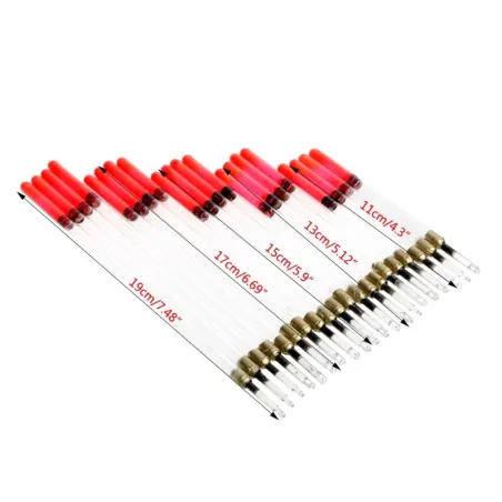 Visdobbers - doorzichtige drijvende steel - tubes kits - 20 stuksGereedschap