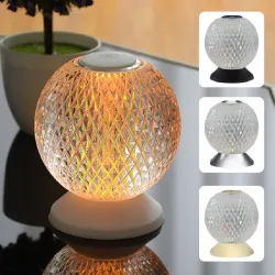 Italiaanse nachtlamp - ronde kristallen bol - USB - aanraaksensorVerlichting