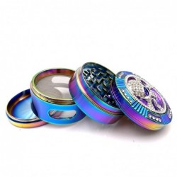 Stylish grinder - for herbs / tobacco - 4-layers - rainbow color zinc alloy - frog / spider / skullMills - Grinders