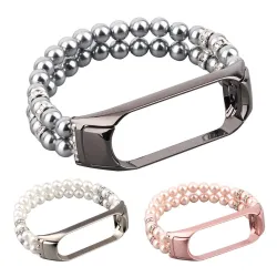 Elastische band met parels / kristallen - armband - voor Xiaomi Mi Band 3 / 4 / 5 / 6Armbanden