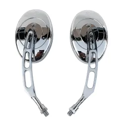 Motorcycle oval mirrors - chrome - universal - 10mm threadMirrors